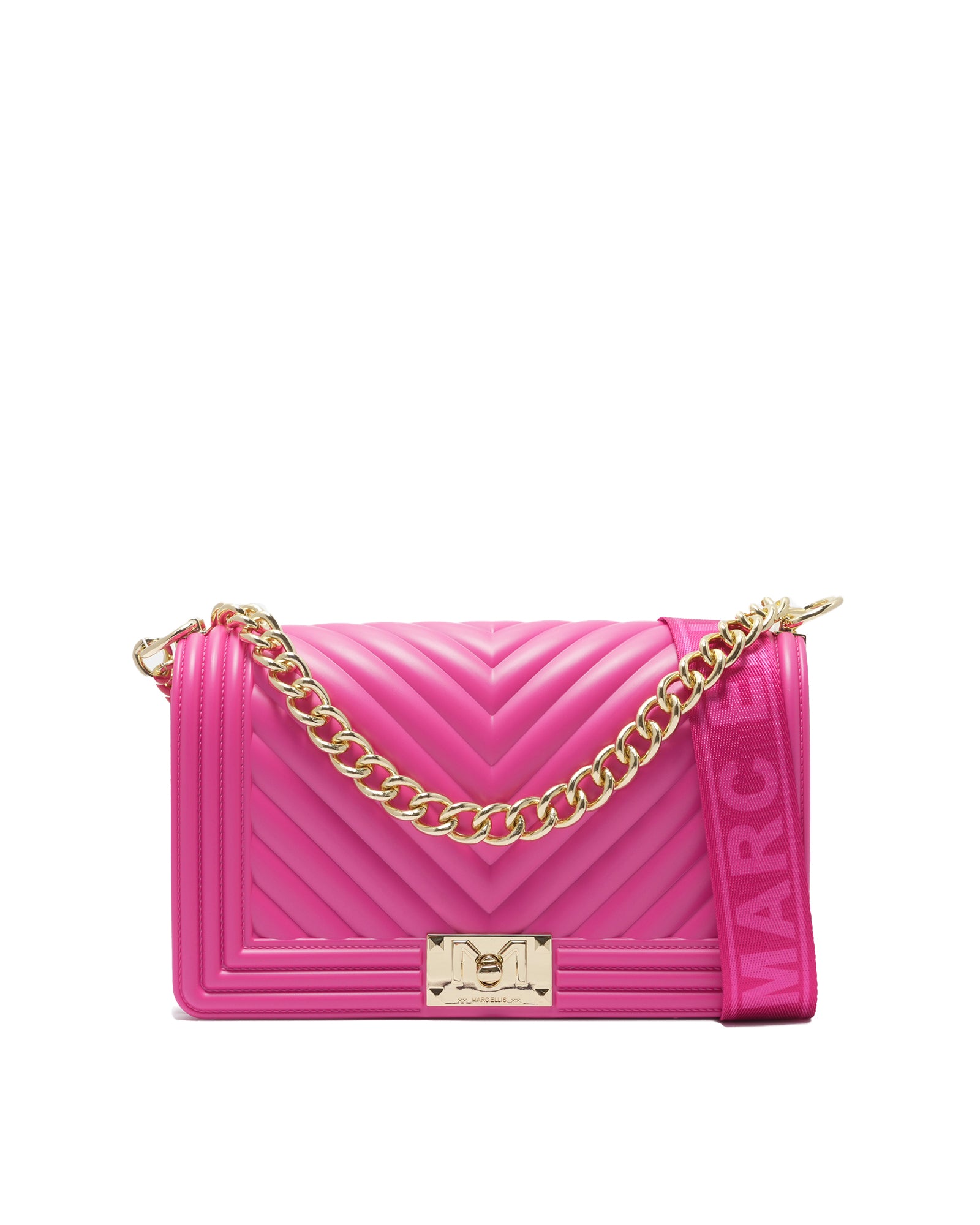 Borsa a mano da donna 100% PVC FLAT M-BOUGANVILLE  + LIGHT GOLD Marc Ellis