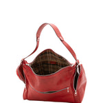 Borsa da viaggio unisex in vera pelle 100% cotone 4037-ROSSO Alessia Firenze