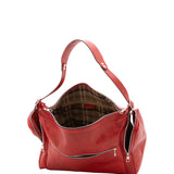 Borsa da viaggio unisex in vera pelle 100% cotone 4037-ROSSO Alessia Firenze