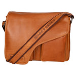 Borsa a tracolla da uomo 100% vera pelle HILB-3062B-CUOIO Hill Burry