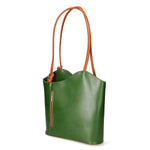 Fabiola Borsa a spalla da donna 100% pelle 9039-VERDE CUOIO Gave Lux