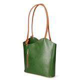 Fabiola Borsa a spalla da donna 100% pelle 9039-VERDE CUOIO Gave Lux