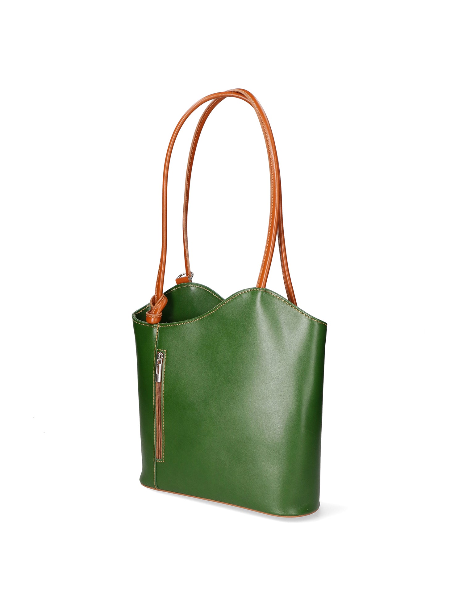 Fabiola Borsa a spalla da donna 100% pelle 9039-VERDE CUOIO Gave Lux