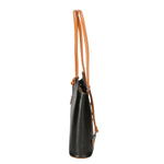 Fabiola Borsa a spalla da donna 100% pelle 9039-NERO CUOIO Gave Lux