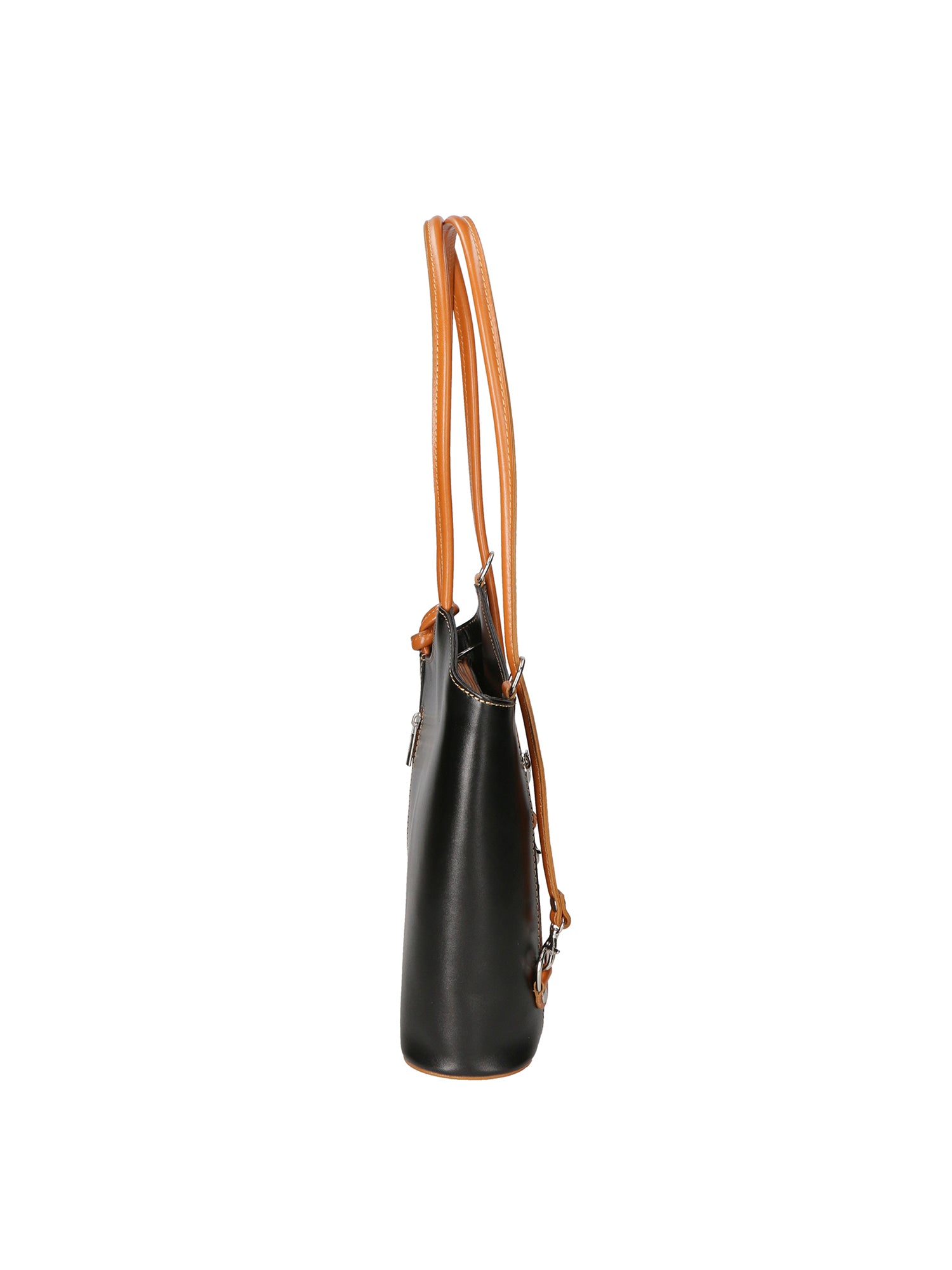 Fabiola Borsa a spalla da donna 100% pelle 9039-NERO CUOIO Gave Lux
