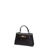 Borsa a mano da donna 100% vera pelle 07221-D28 NERO Roberta Rossi