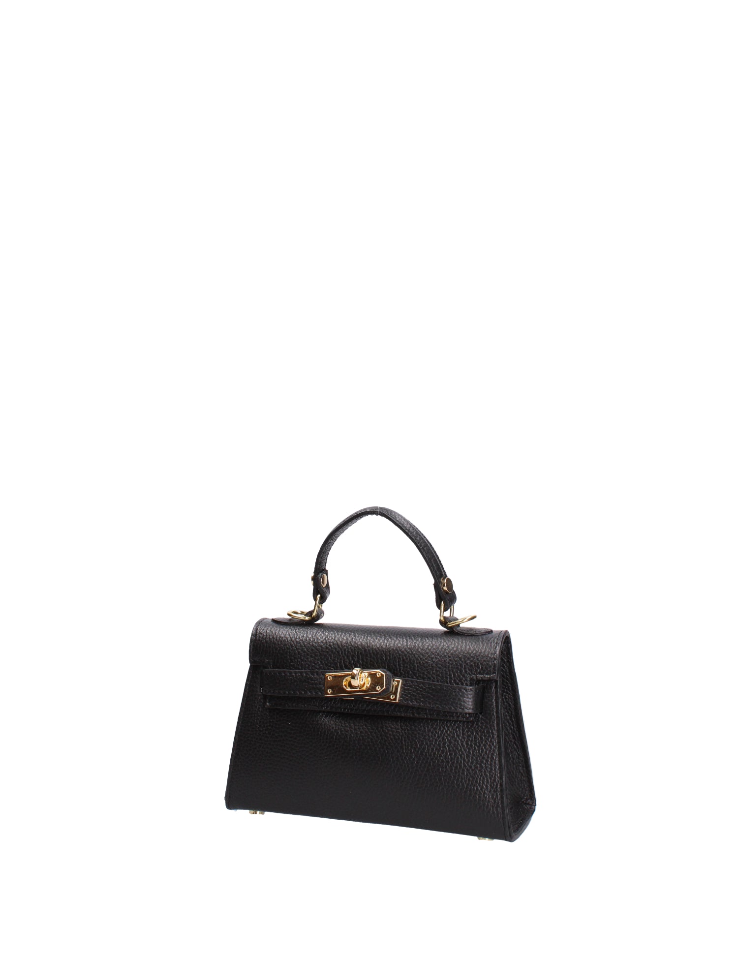 Borsa a mano da donna 100% vera pelle 07221-D28 NERO Roberta Rossi