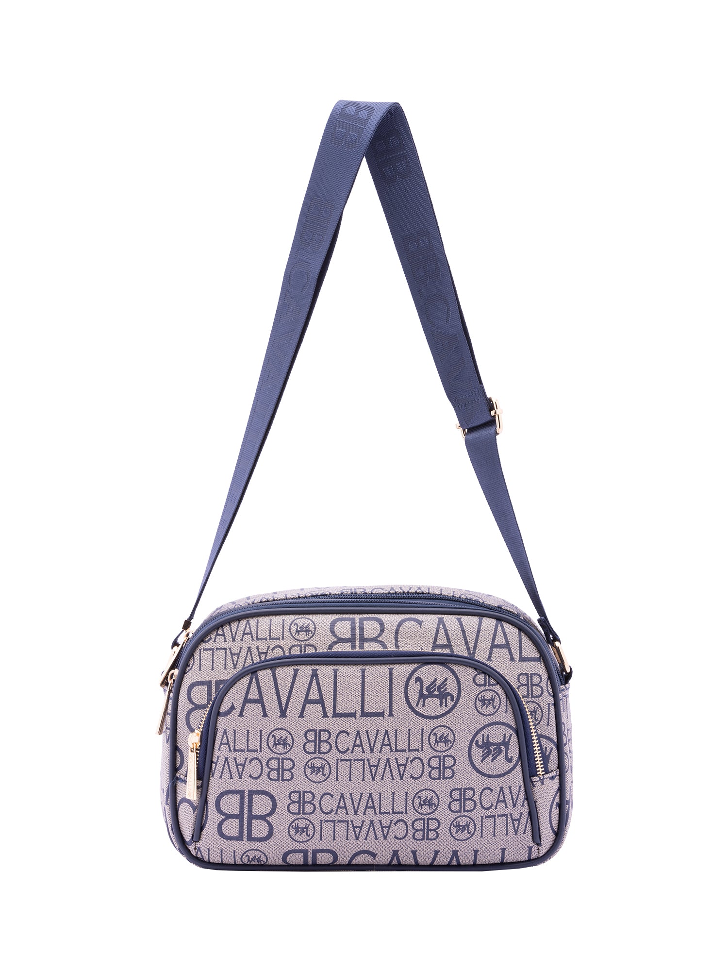 Borsa a tracolla da donna Ecopelle BC1376-BLU B Cavalli