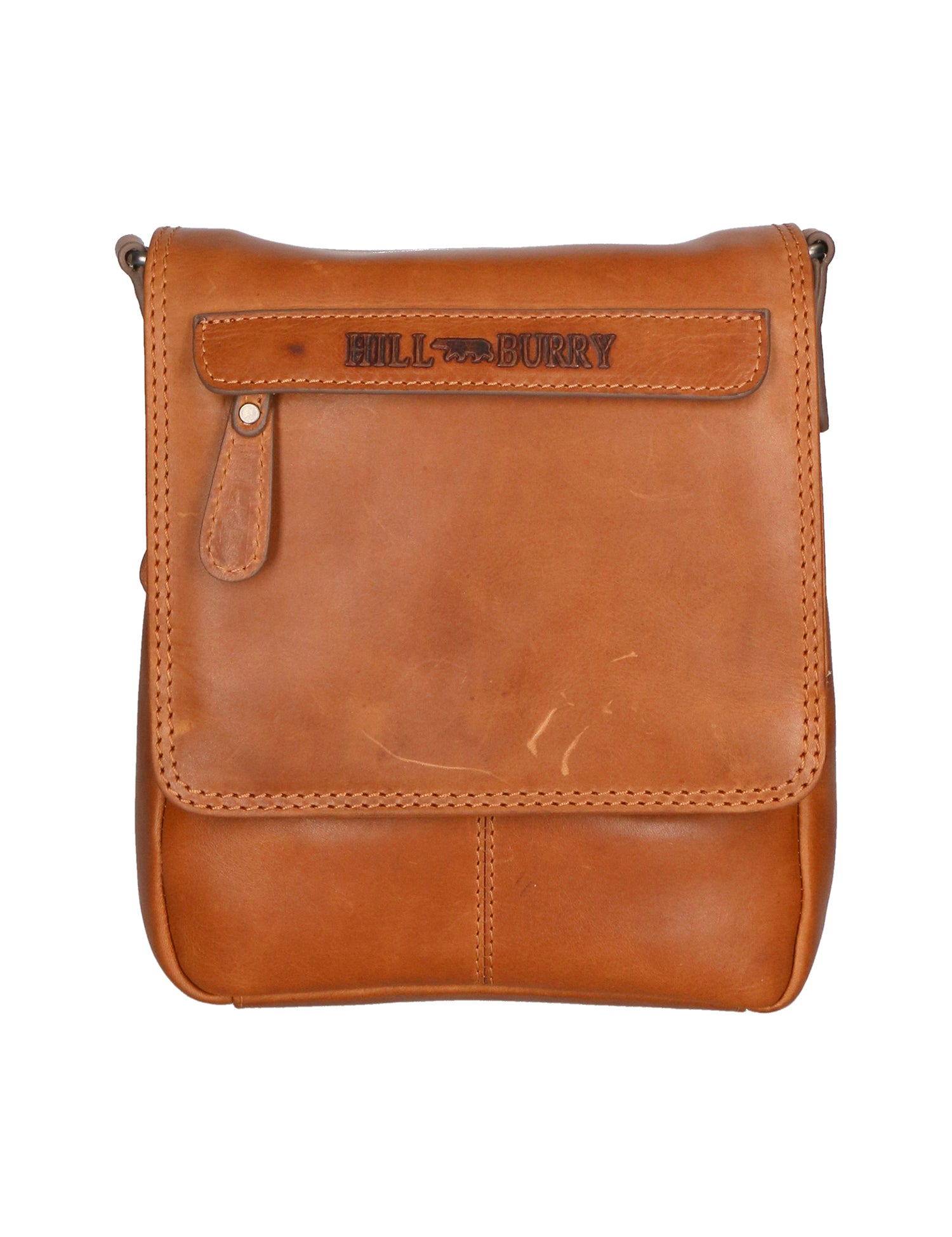 Borsa a tracolla da uomo in vera pelle RFID HILB-6155-CUOIO Hill Burry