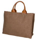 Borsa a mano da donna Misto pelle e tessuto MYB-05117-SS-25+S17 CUOIO SCURO My Best Bag