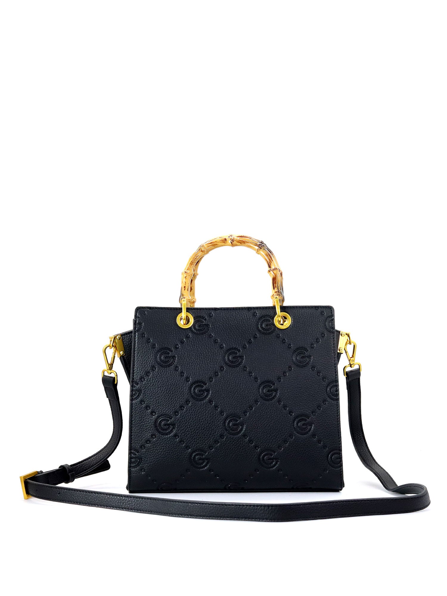 Borsa a mano da donna 100% pelle vegana PU GGB019BLK Gabriella G Firenze