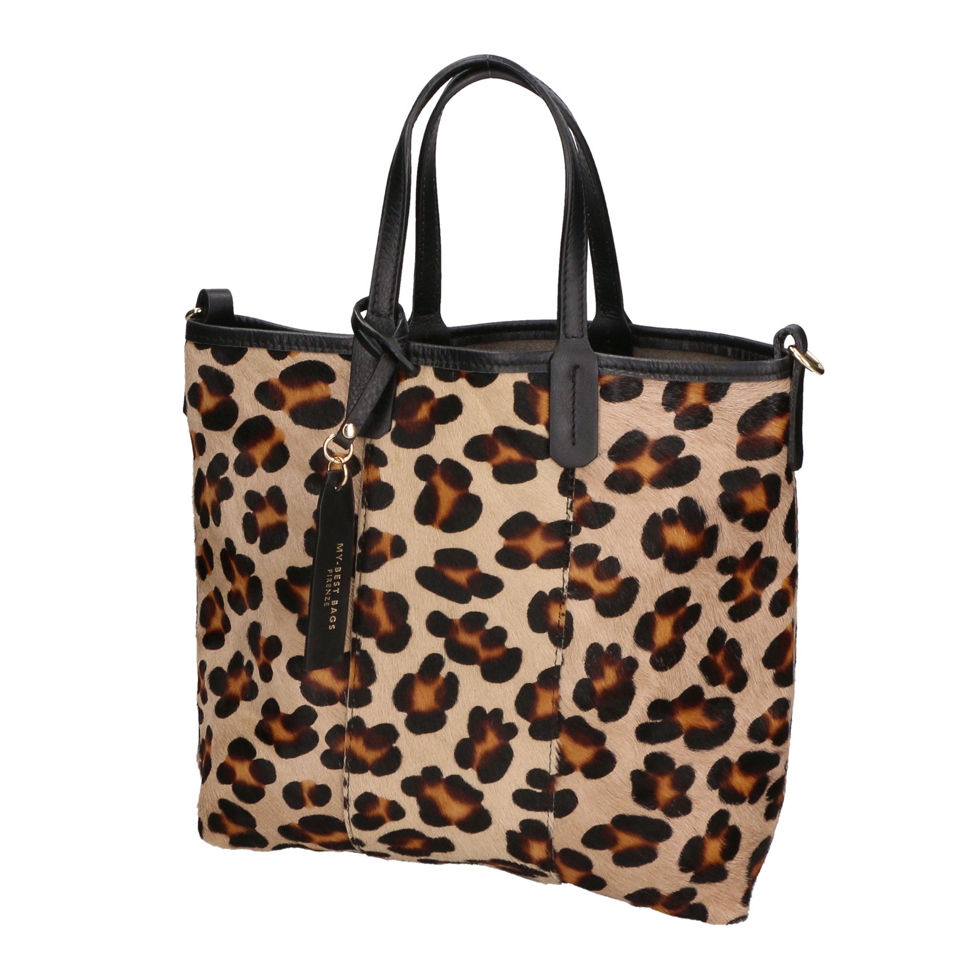 Borsa a mano da donna Vera pelle di cavallino MYB-6038-FW-LEO GRANDE My Best Bag
