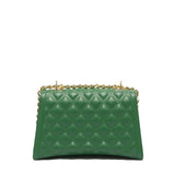 Borsa a mano da donna 100% Pvc FLAT RHOMBUS M-EMERALD GREEN + GOLD Marc Ellis