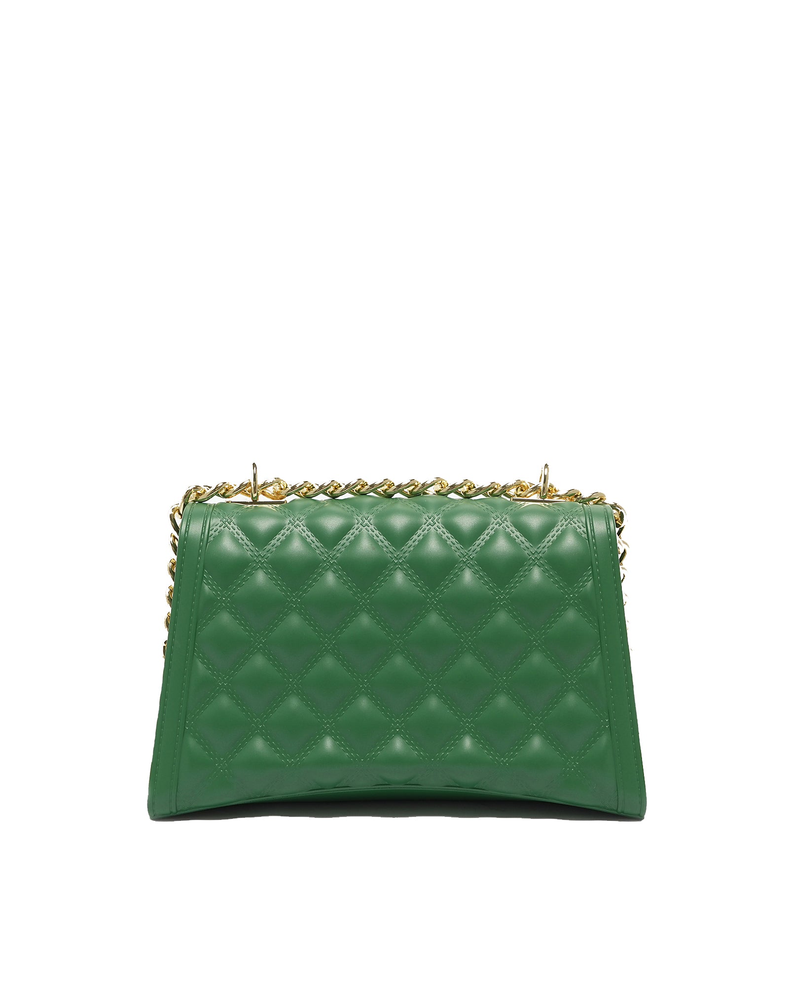 Borsa a mano da donna 100% Pvc FLAT RHOMBUS M-EMERALD GREEN + GOLD Marc Ellis