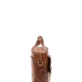 Borsa a mano unisex in vera pelle Made in Italy 4575-MARRONE Alessia Firenze