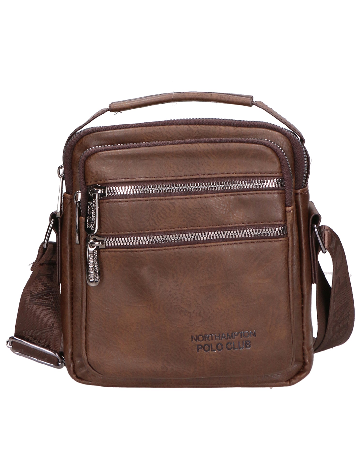 Borsa a tracolla uomo 100% pelle PU PCL3055-COFFEE Northampton Polo Club