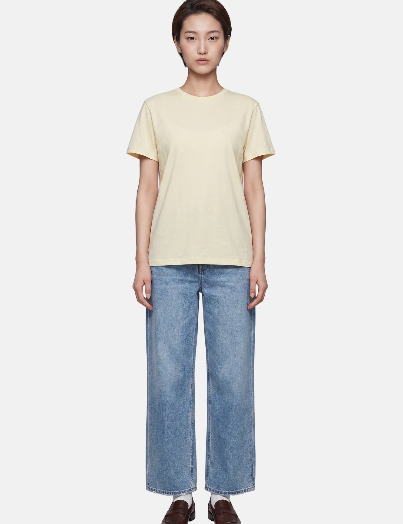 T-shirt in 84% Cotone 16% Elastan Giallo