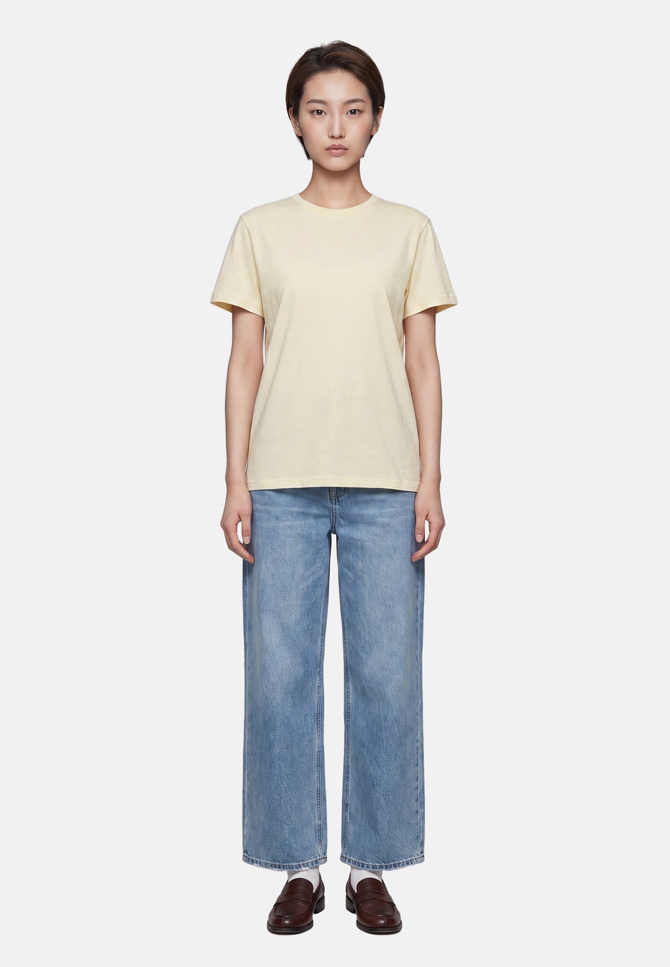 T-shirt in 84% Cotone 16% Elastan Giallo