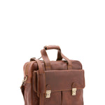 Borsa a mano unisex in vera pelle Made in Italy 4575-MARRONE Alessia Firenze