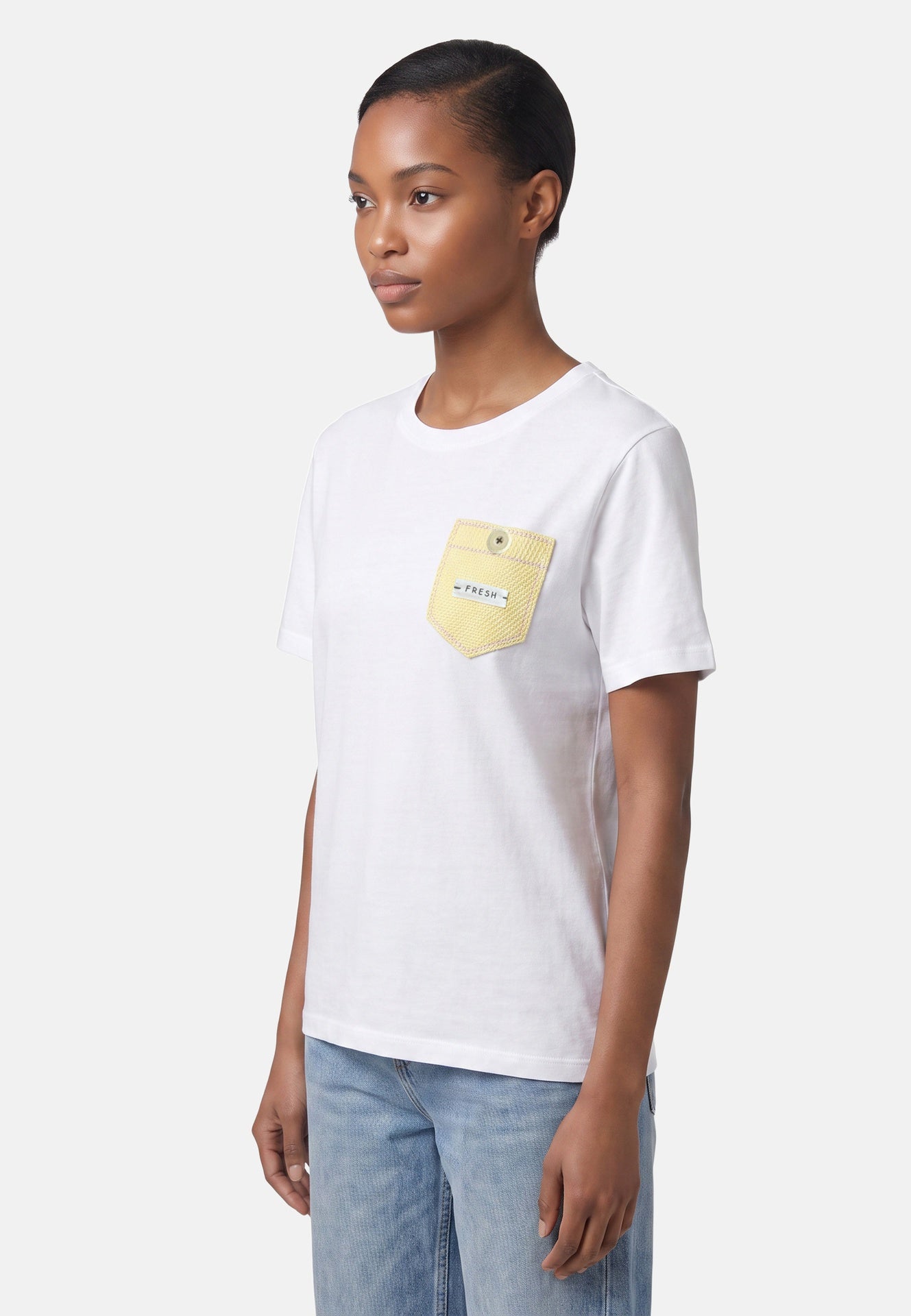 T-shirt in 83,4% Cotone 16,6% Poliammide Giallo