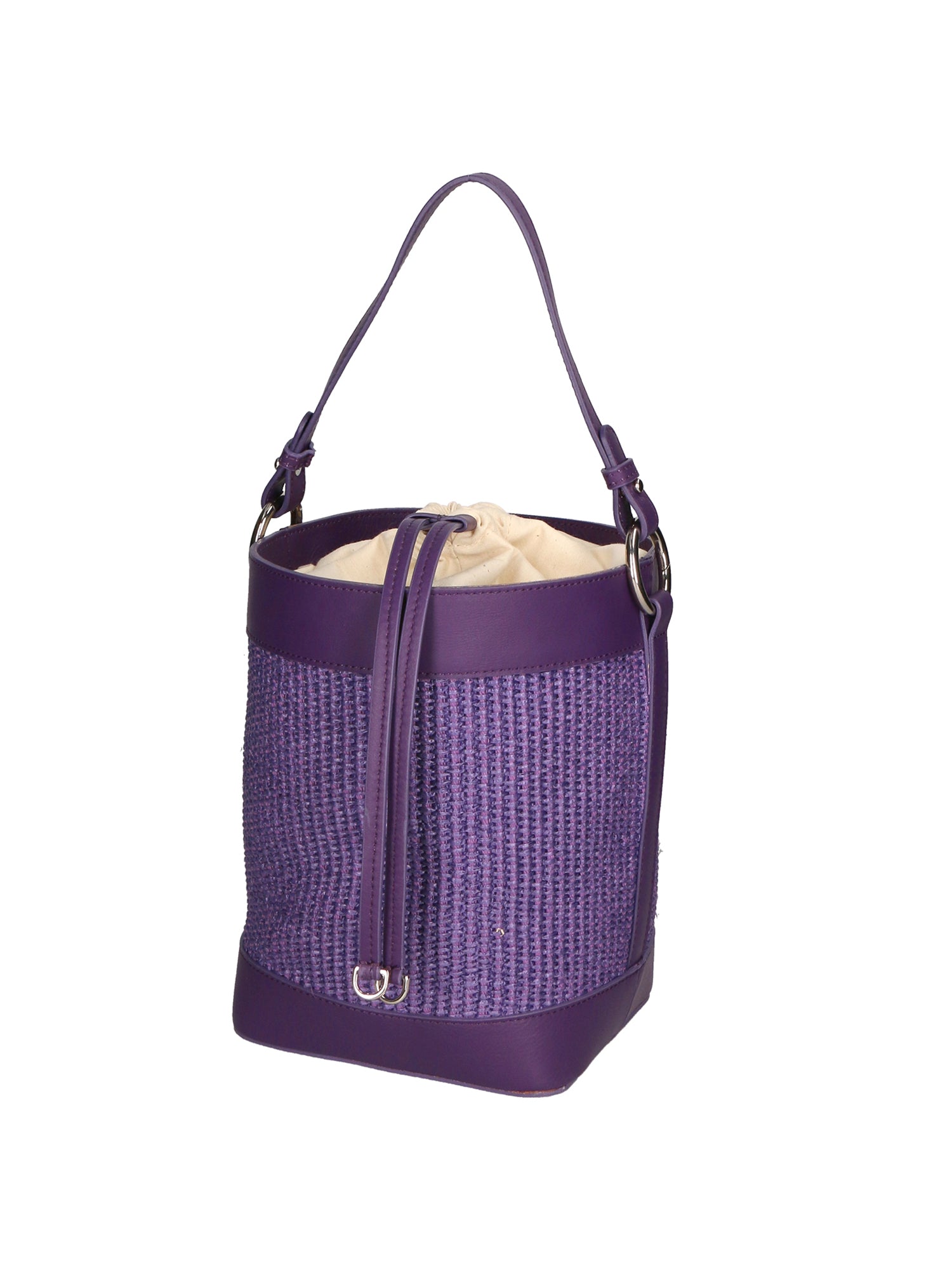 Borsa a secchiello da donna Misto pelle e tessuto MYB-05165-SS-307+S45 VIOLA My Best Bag