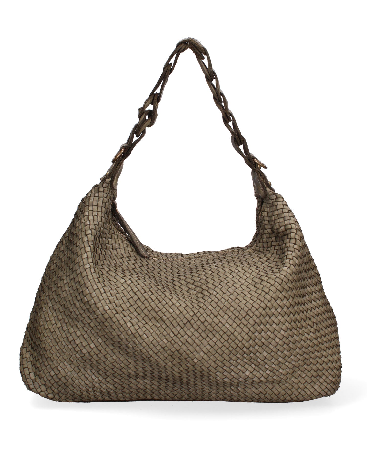 Asteria Borsa a spalla da donna Vera pelle 7799-VERDE MILITARE Gave Lux