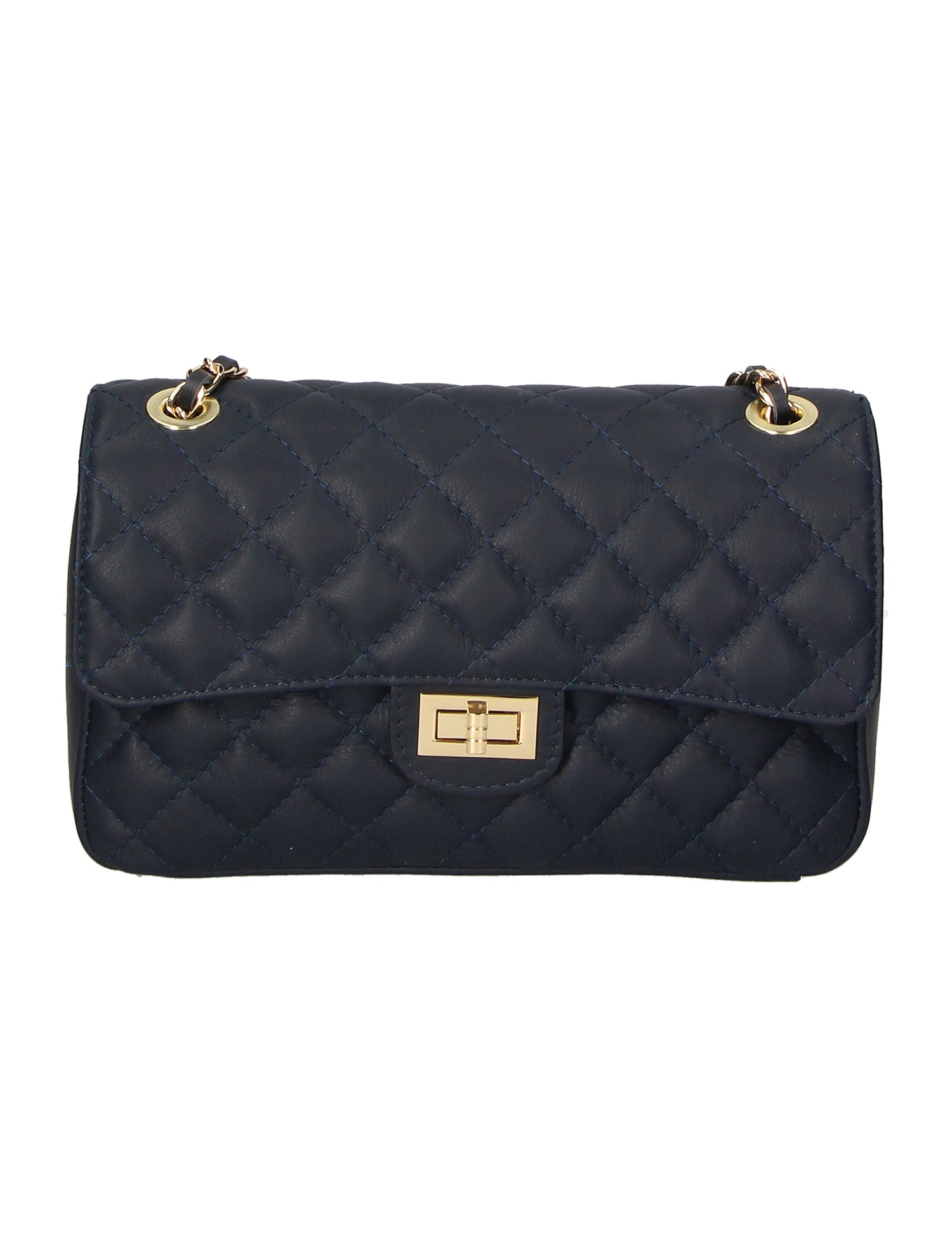 Clizia Borsa a spalla da donna Vera pelle 6078-S24 BLU JEANS Gave Lux