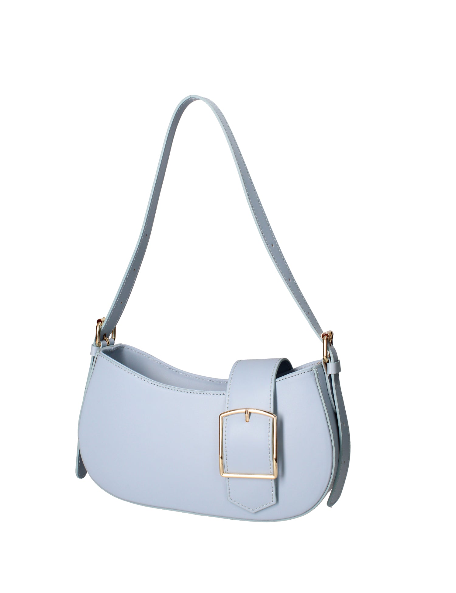 Borsa a spalla da donna 100% vera pelle 07213-L366 CIELO Roberta Rossi