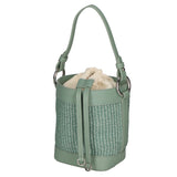 Borsa a secchiello da donna Misto pelle e tessuto MYB-05166-SS-331+S96 MENTA My Best Bag