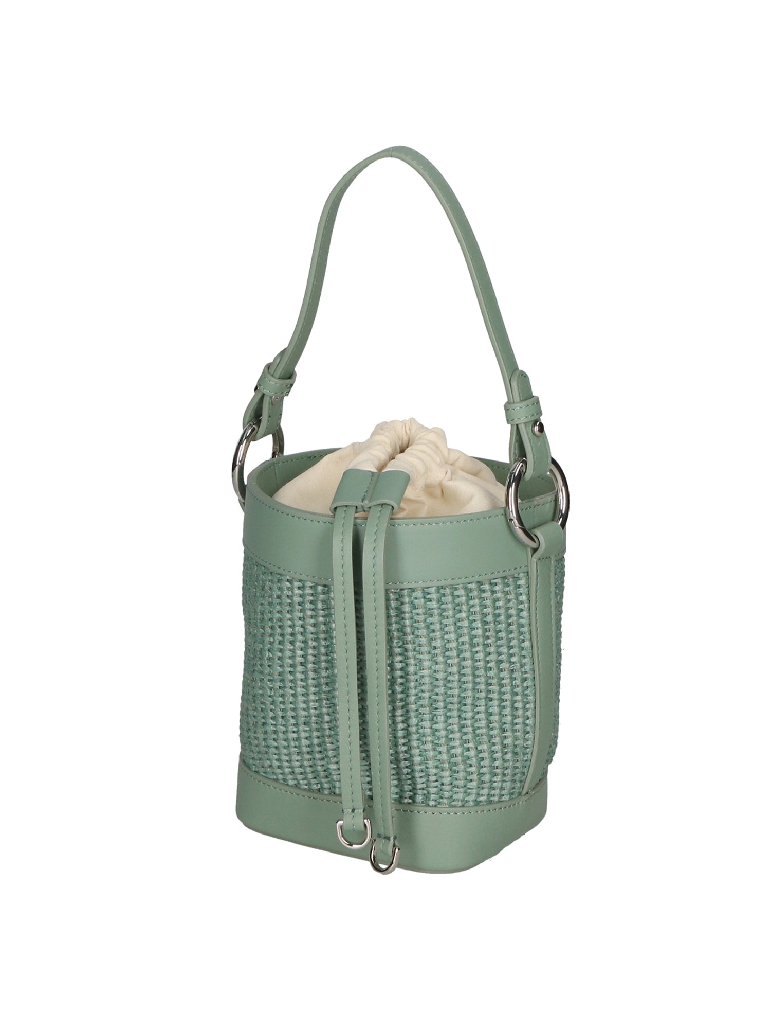 Borsa a secchiello da donna Misto pelle e tessuto MYB-05166-SS-331+S96 MENTA My Best Bag