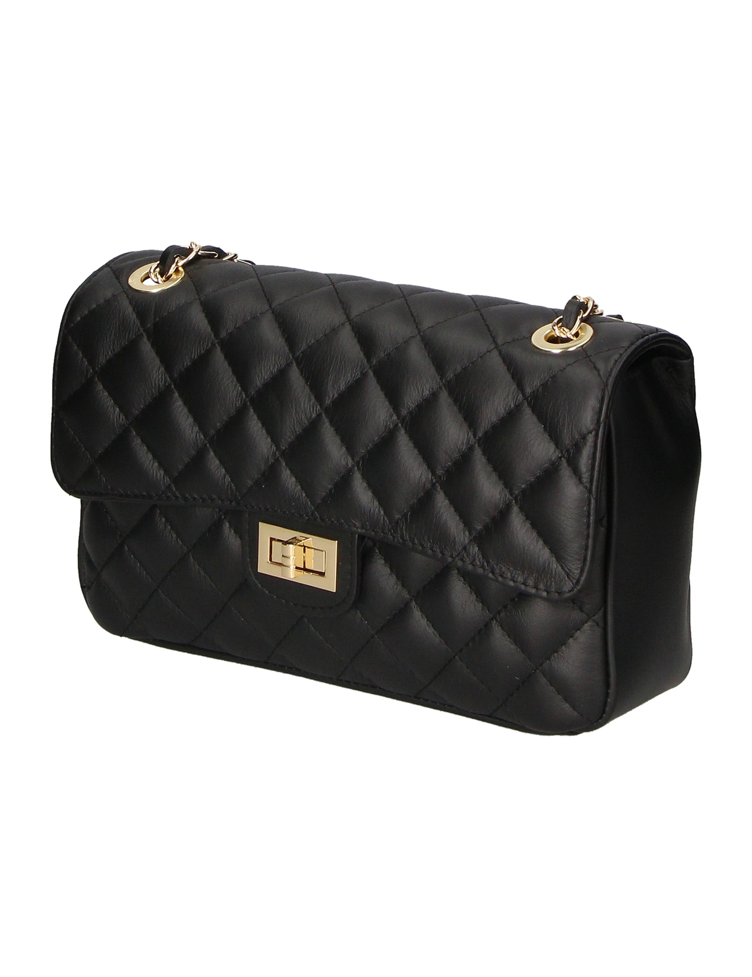 Clizia Borsa a spalla da donna Vera pelle 6078-NERO BLACK Gave Lux