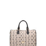 Borsa a mano da donna 100% vera pelle JR-W-1161-TP-BONE + BLACK + GOLD John Richmond