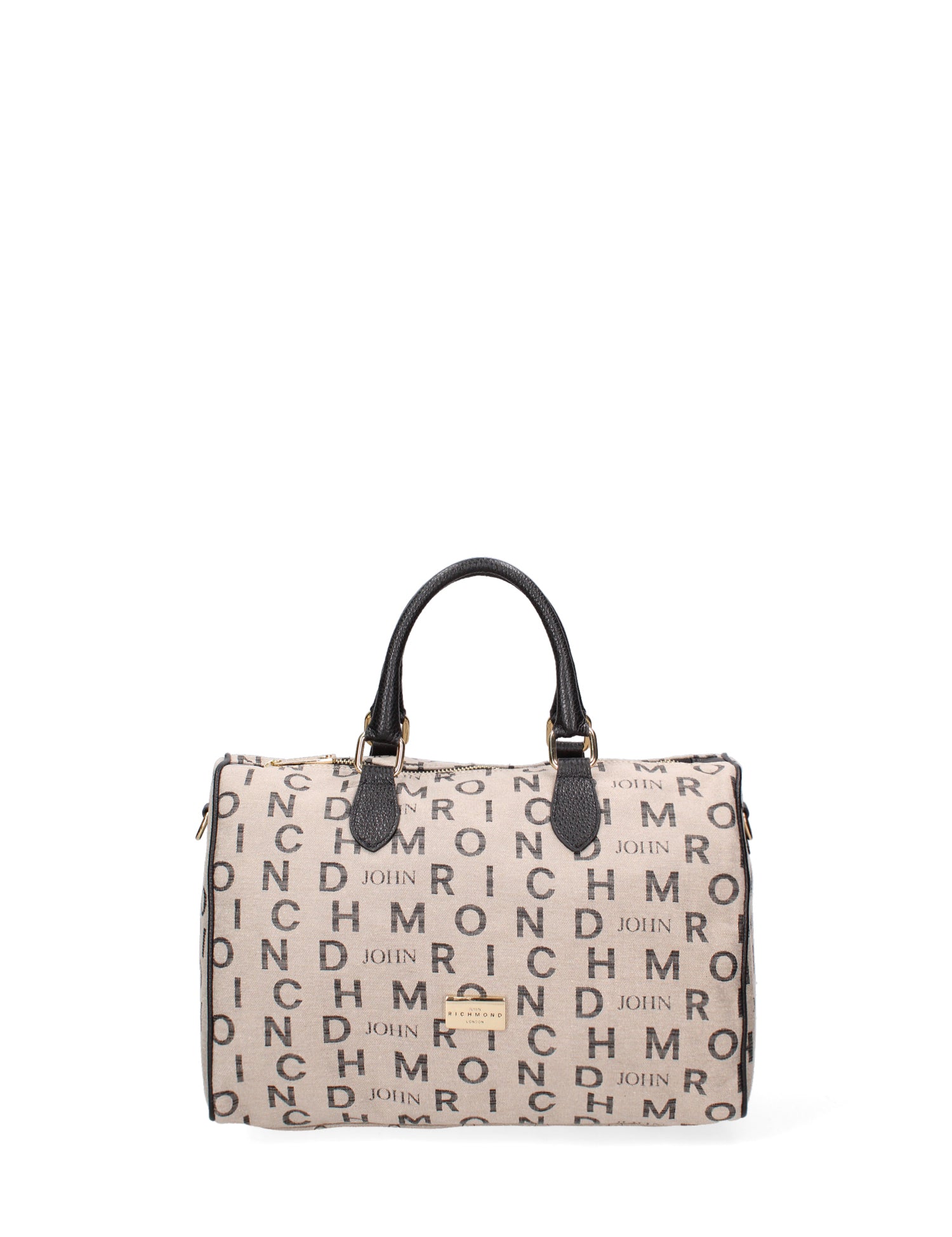 Borsa a mano da donna 100% vera pelle JR-W-1161-TP-BONE + BLACK + GOLD John Richmond