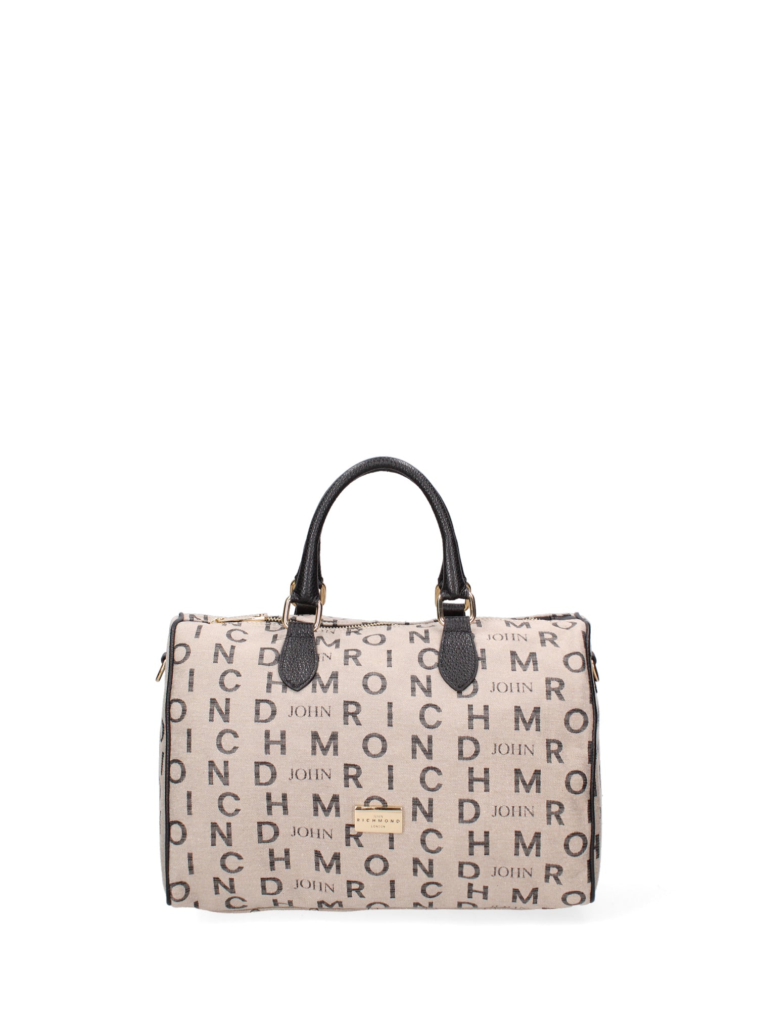 Borsa a mano da donna 100% vera pelle JR-W-1161-TP-BONE + BLACK + GOLD John Richmond