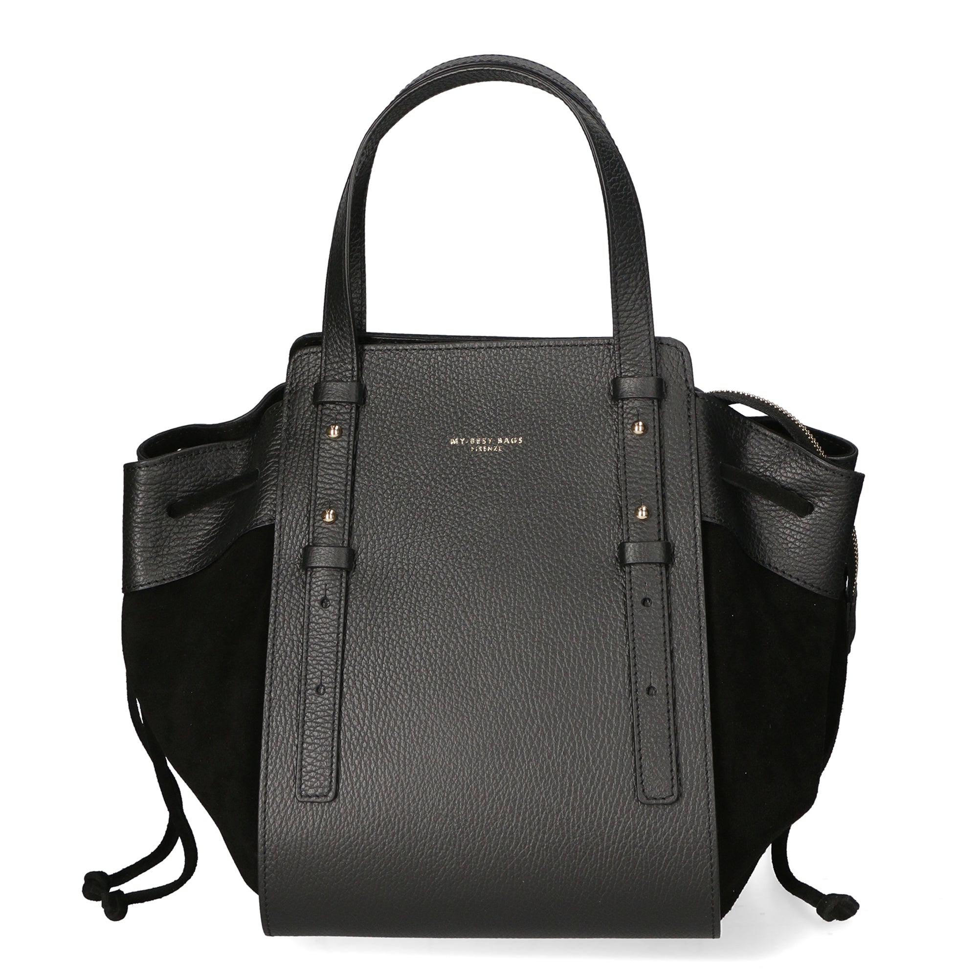 Borsa a mano da donna Vera pelle e suede MYB-8032-FW-NERO My Best Bag
