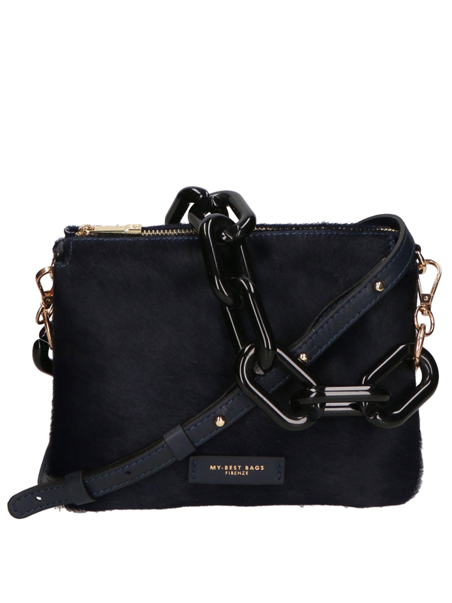 Borsa a spalla da donna Vera pelle di cavallino MYB-8021-FW-NOTTE My Best Bag