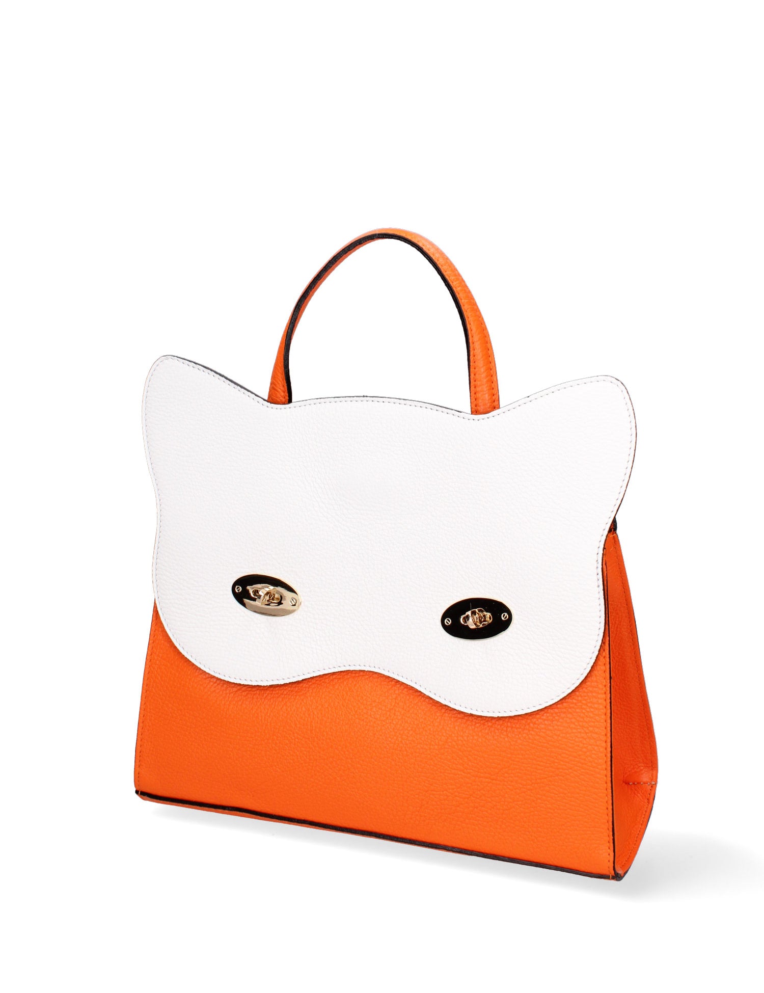 Arancia Borsa a mano da donna 100% pelle 8969-ARANCIO+BIANCO Gave Lux