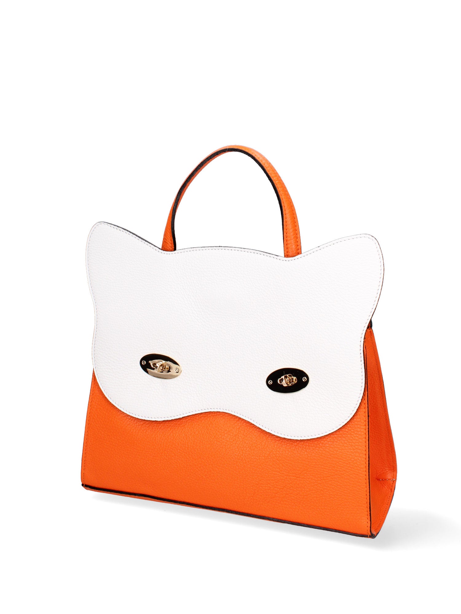 Arancia Borsa a mano da donna 100% pelle 8969-ARANCIO+BIANCO Gave Lux