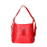 Women's White Convertible Shoulder Bag in Genuine Leather Made in Italy 30x26x9 cm