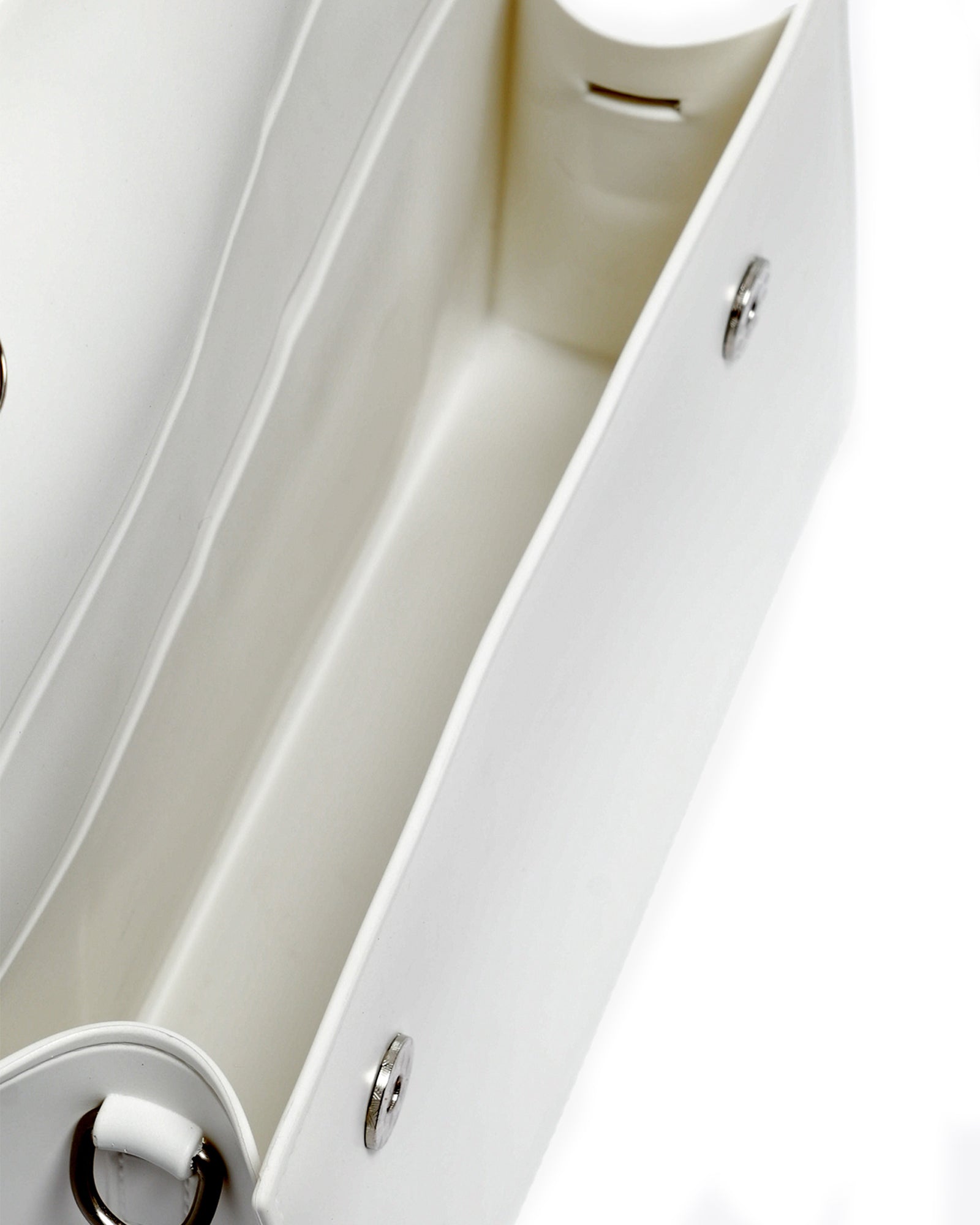 Borsa a mano da donna 100% Pvc FLAT ROOD M-WHITE + OFF SILVER Marc Ellis