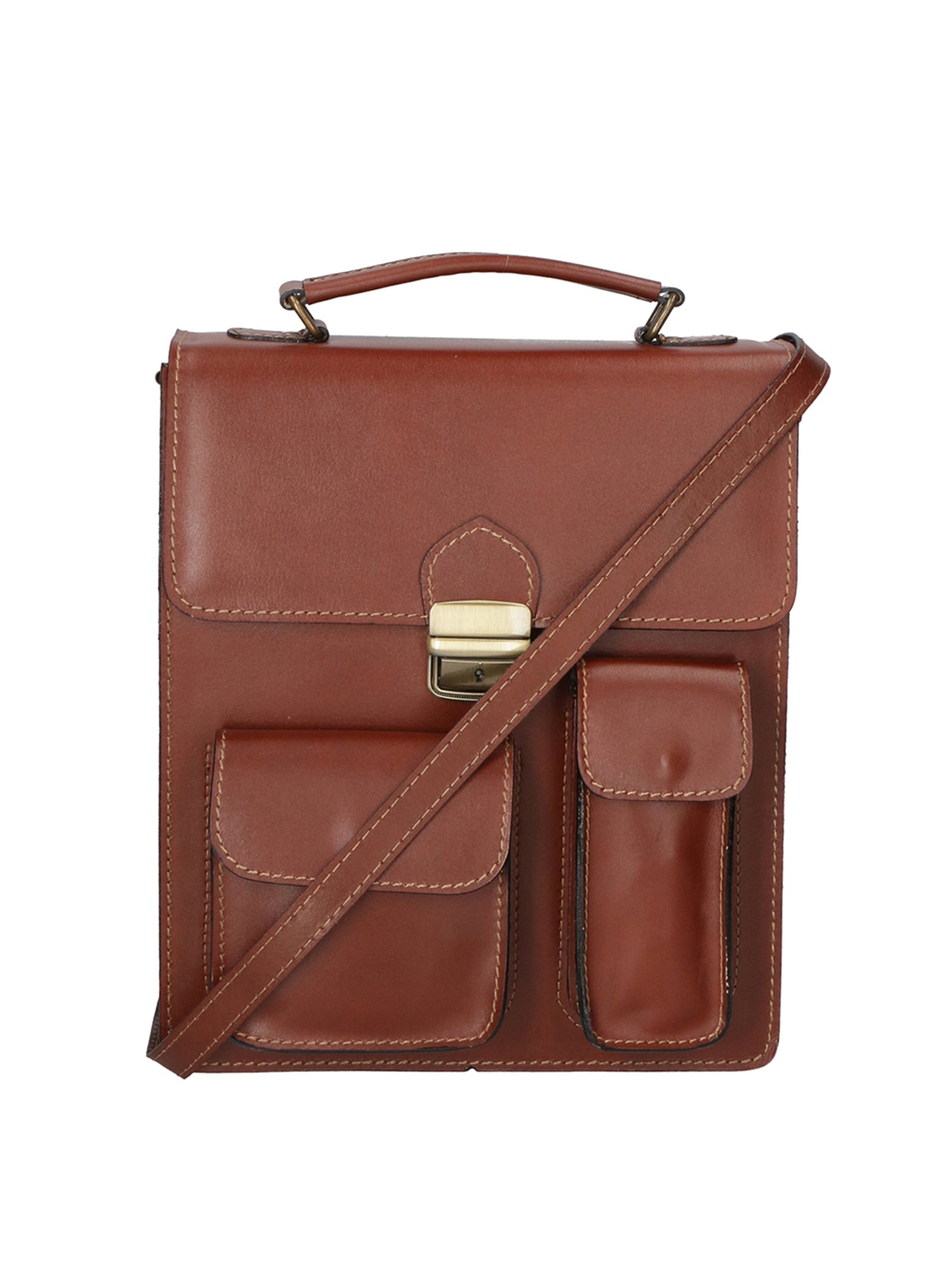 Tancredi Borsa da lavoro unisex in pelle Vera pelle 7013-MARRONE BROWN Gave Lux