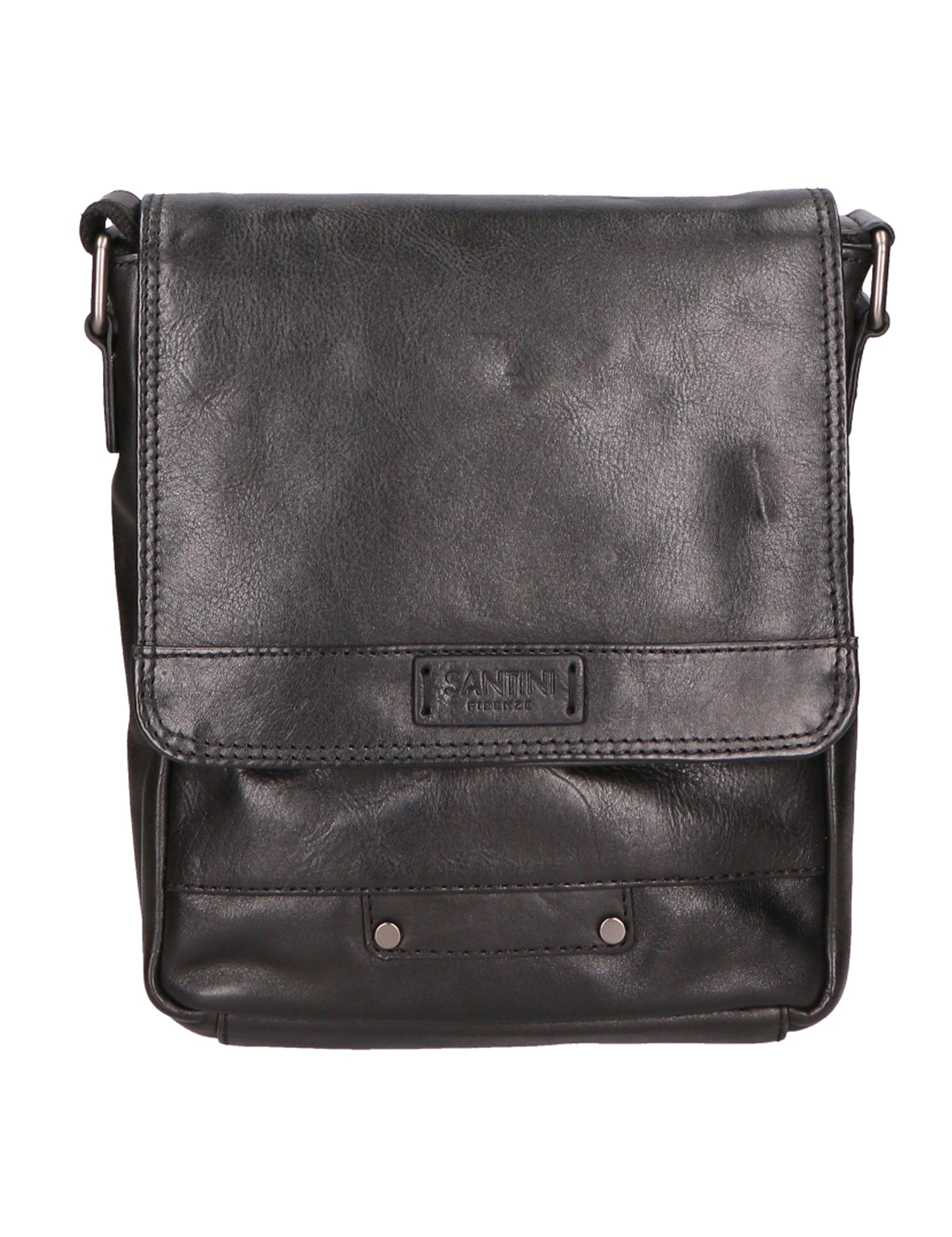 Borsa a tracolla unisex vera pelle Made in Italy SN5862347-BLACK Santini Firenze