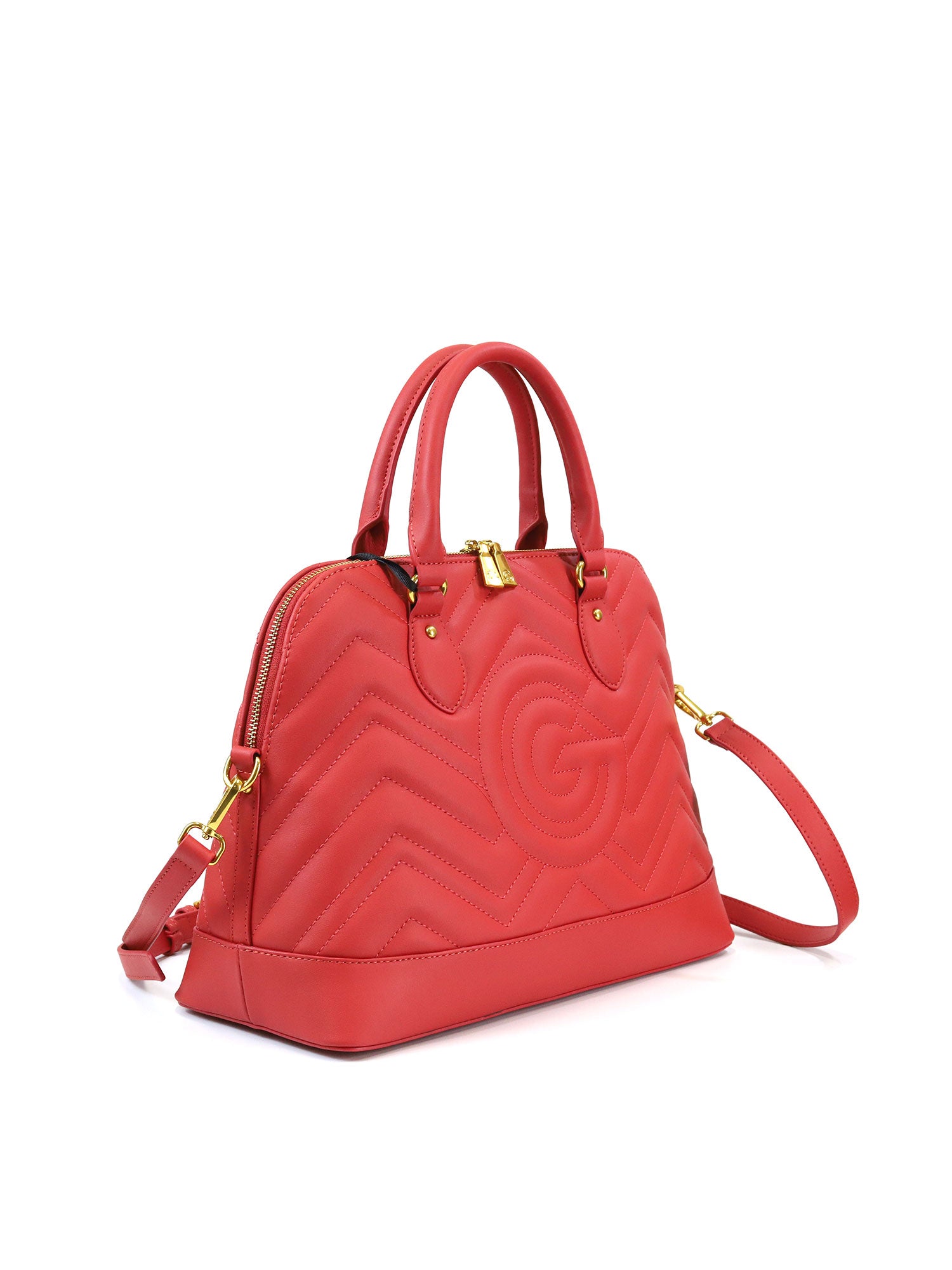 Borsa a mano da donna 100% pelle vegana PU GGB016RED Gabriella G Firenze