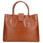 Letizia Borsa a mano da donna Pelle stampata croco 06542-CUOIO COGNAC Gave Lux