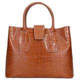 Letizia Borsa a mano da donna Pelle stampata croco 06542-CUOIO COGNAC Gave Lux