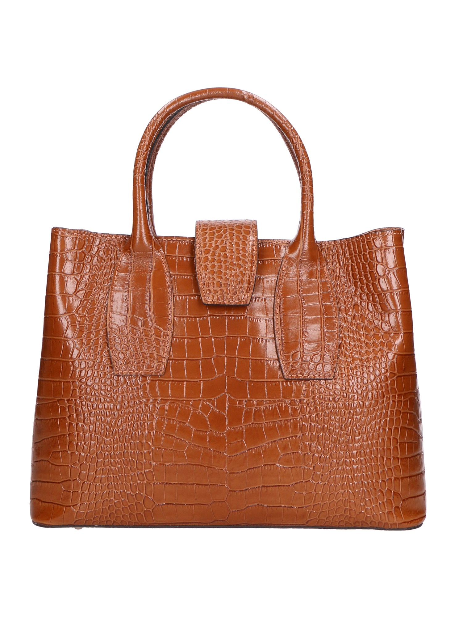 Letizia Borsa a mano da donna Pelle stampata croco 06542-CUOIO COGNAC Gave Lux