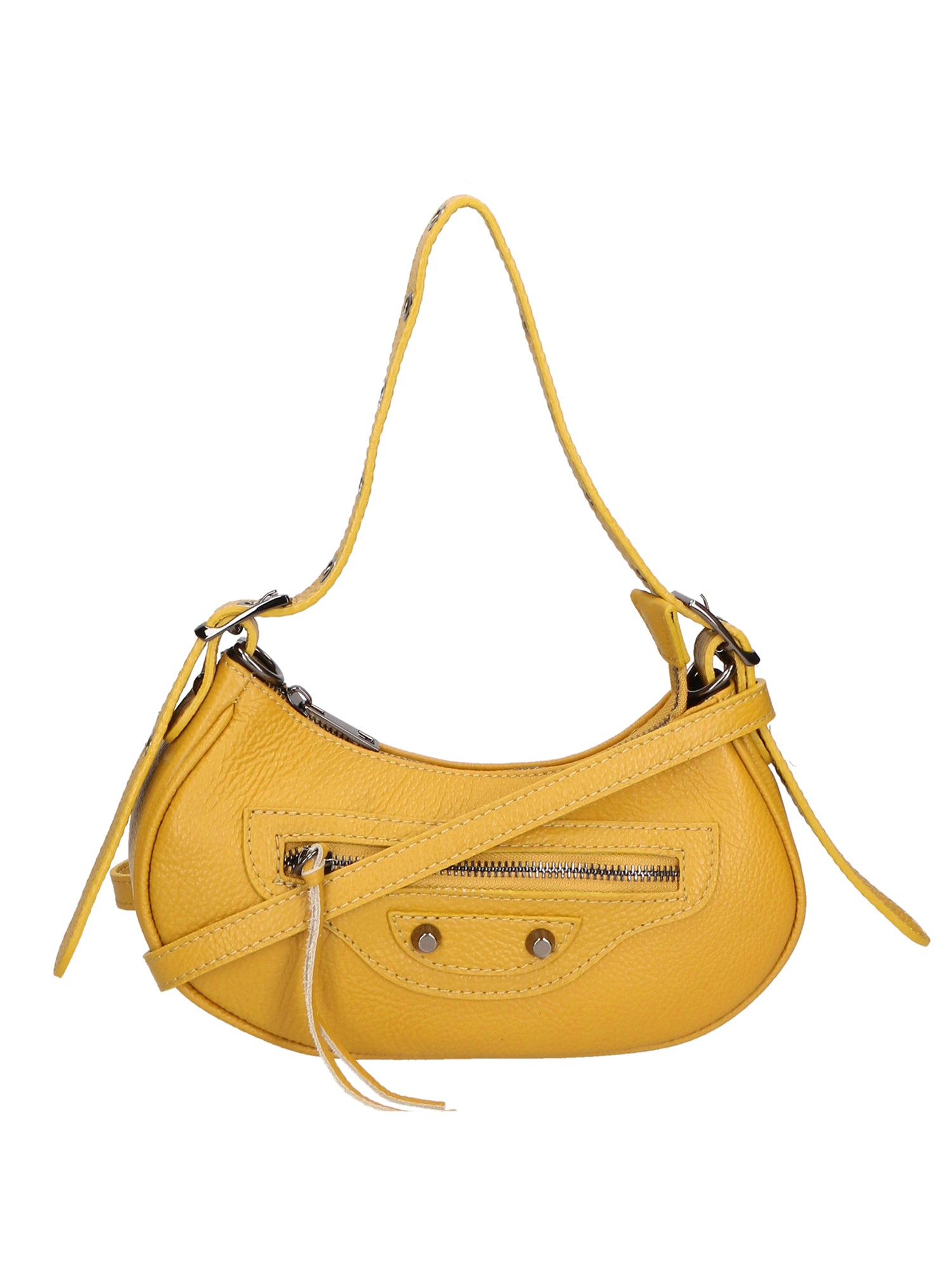 Galatea Borsa a spalla da donna Vera pelle 05708-D04 GIALLO YELLOW Gave Lux