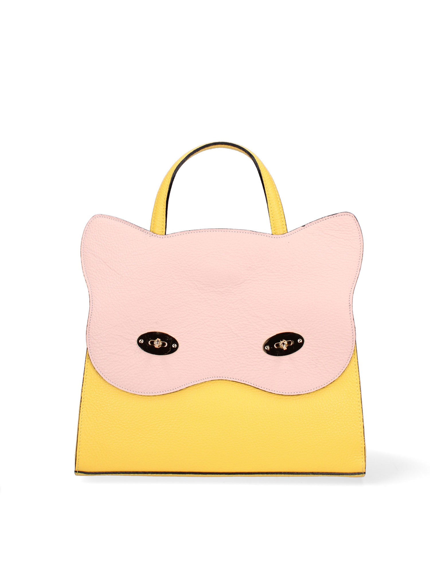 Arancia Borsa a mano da donna 100% pelle 8969-GIALLO+ROSA Gave Lux