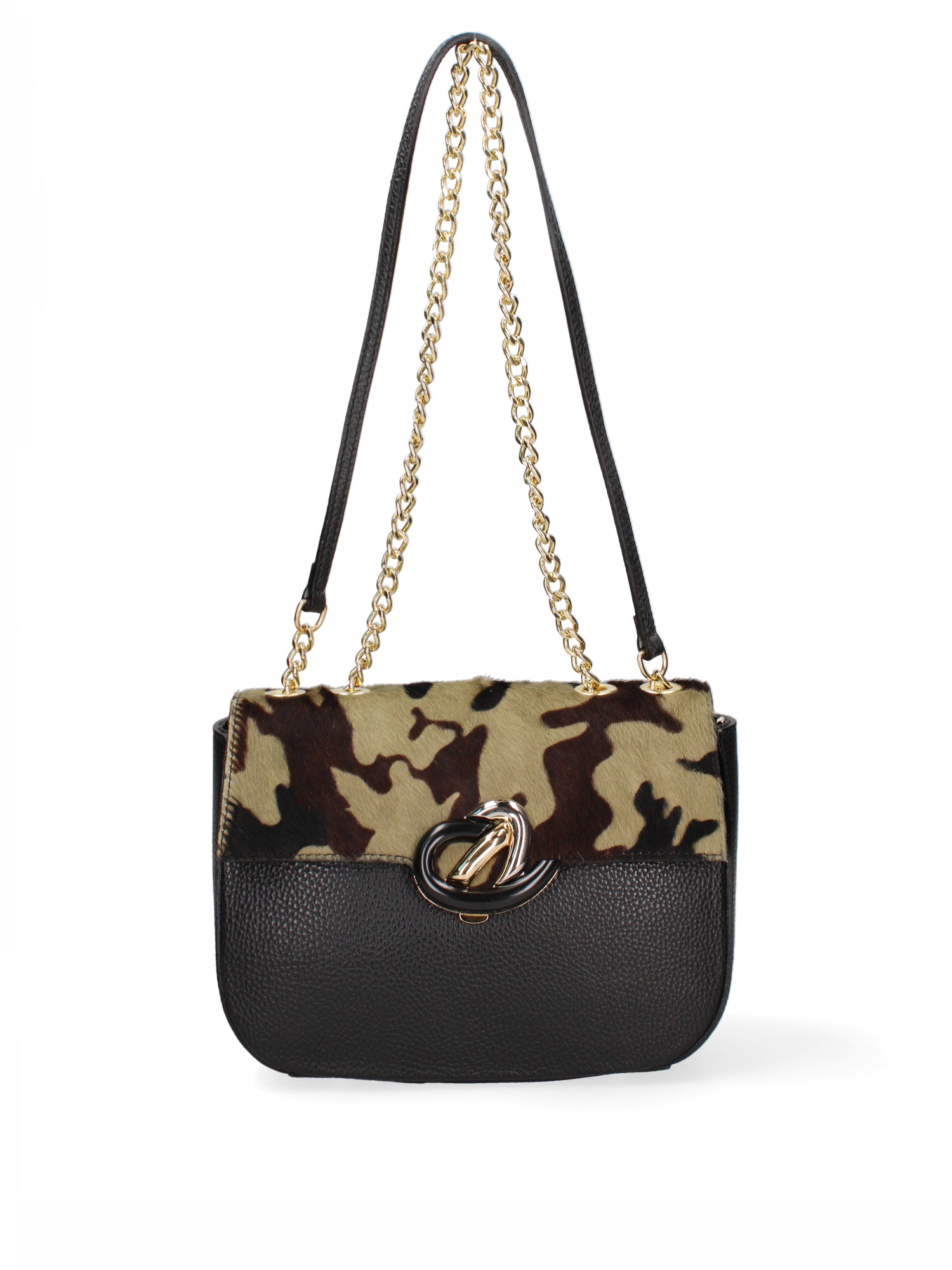 Cortona Borsa a spalla donna Vera pelle 560094-VERDE MILITARE Gave Lux