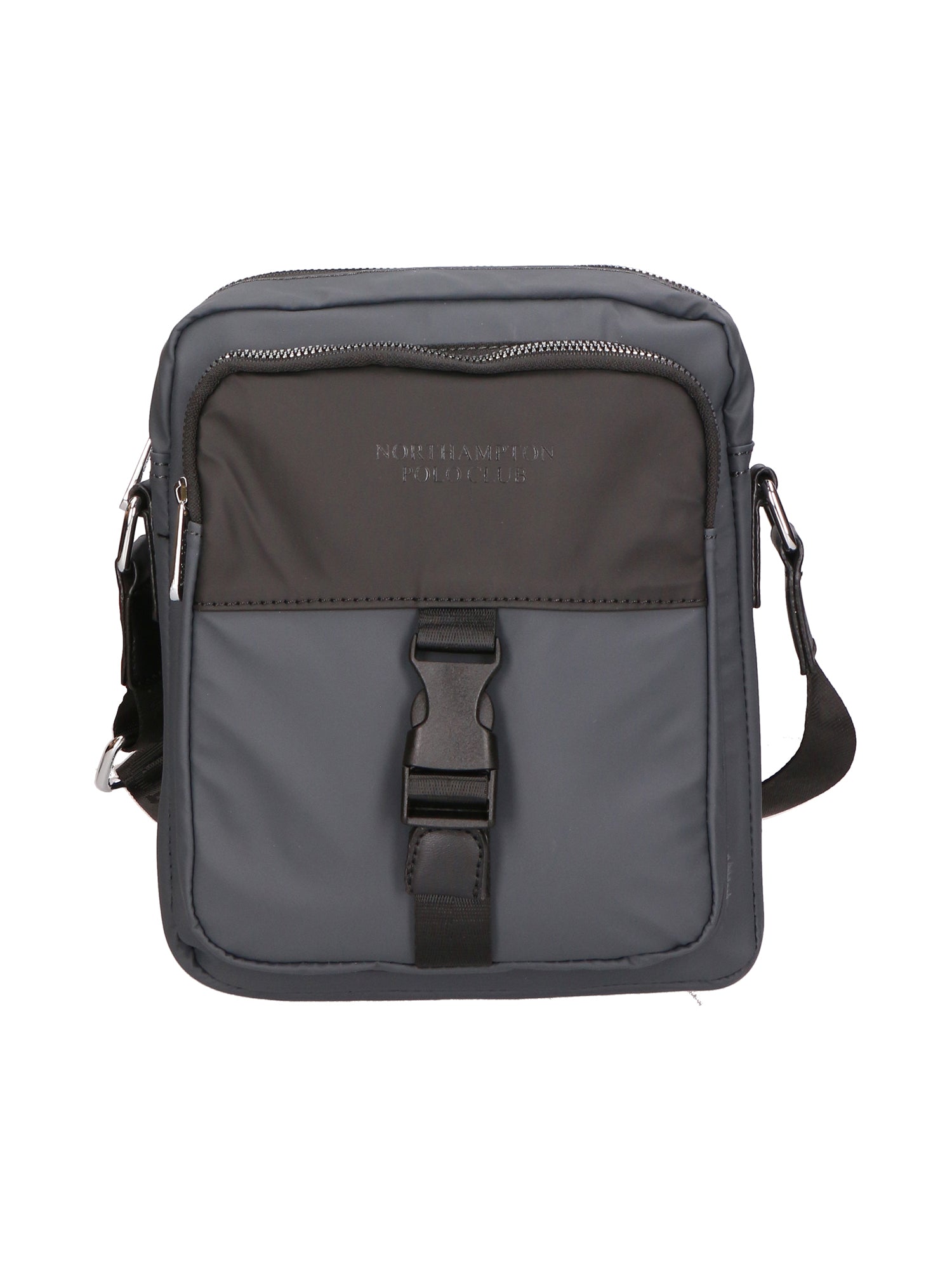 Borsa a tracolla uomo 100% PU Leather PCL3018-GREY-BLACK Northampton Polo Club